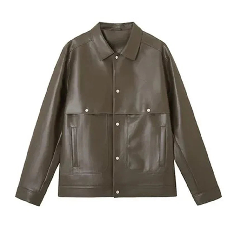 Versatile Mens Moto Biker Leather Jacket