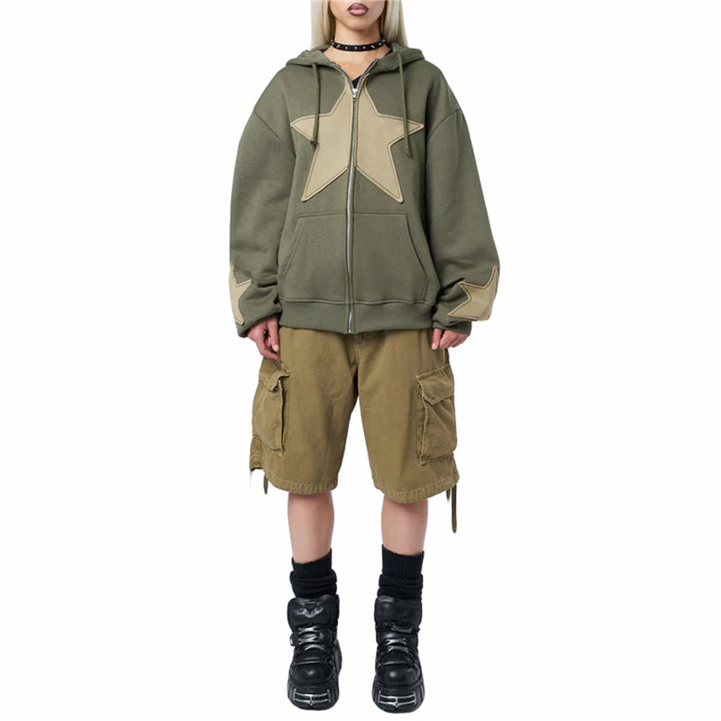 Star Print Gothic Aesthetic Long Sweatshirt