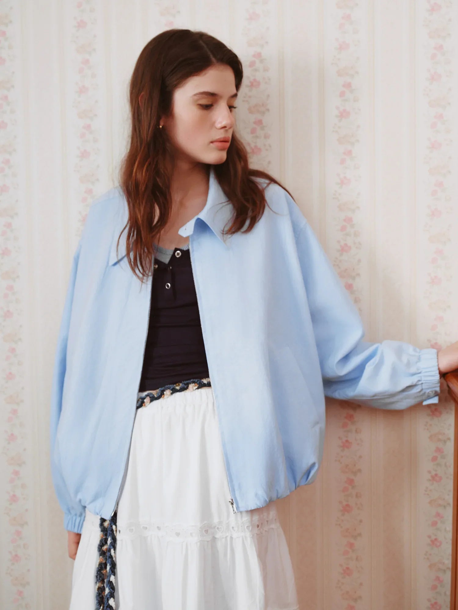 Chaqueta de mujer estilo granero francés de larga duración