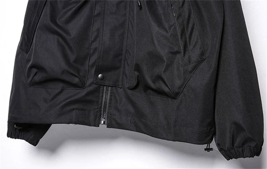 Windbreaker Oversize Tactical Cargo Hooded Jacket