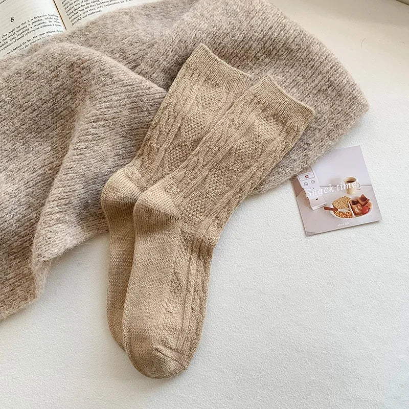 Cashmere Wool Solid Color Socks