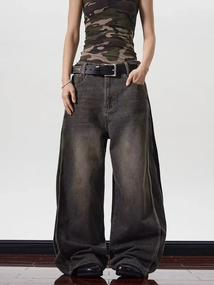 Vintage Black Washed Baggy Jeans