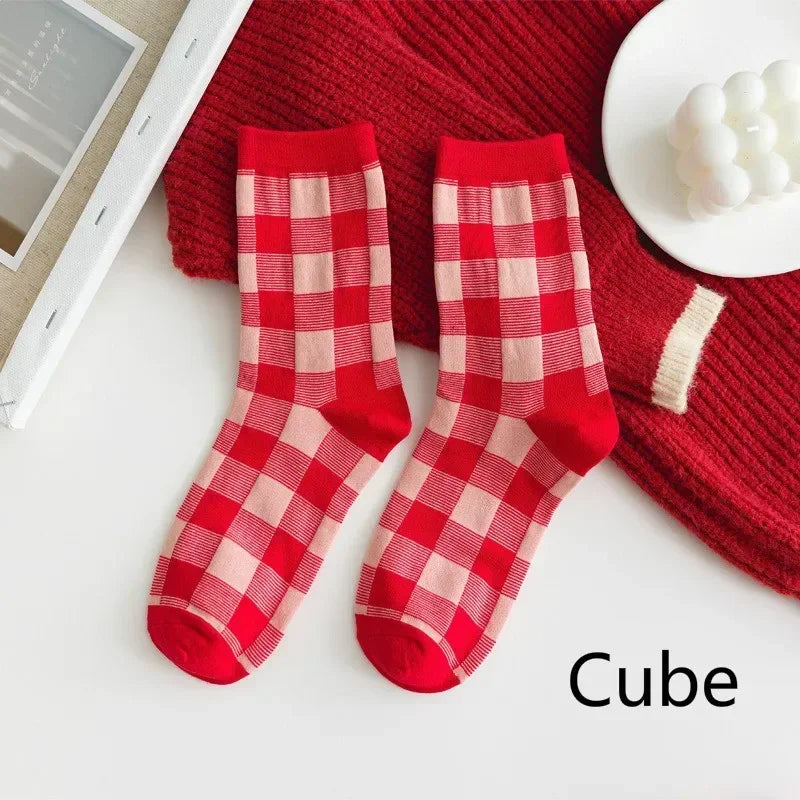 Cozy Red Medium Christmas Winter Socks