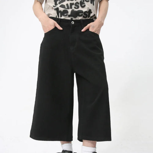 Short en jean d'été ample style rétro - Noir / TG