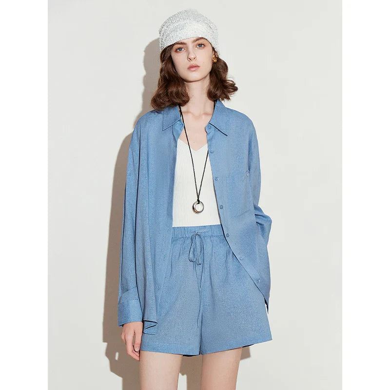 Women Stylish Casual Blue Short
