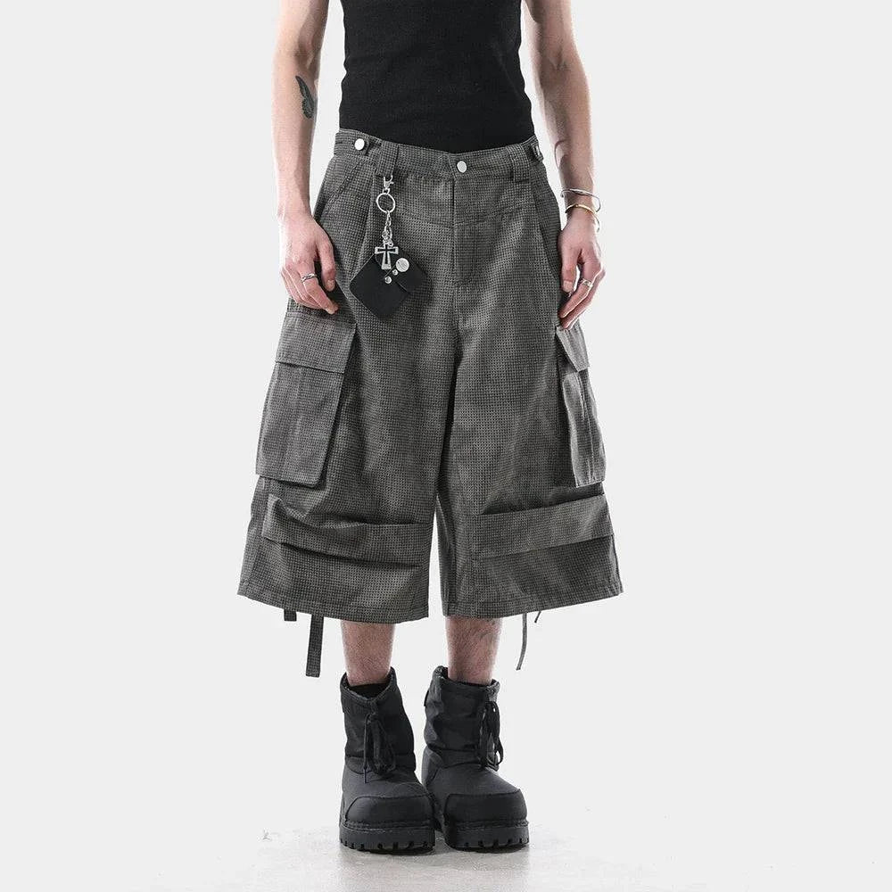 Retro Cool Workwear Ribbon Cropped Jorts