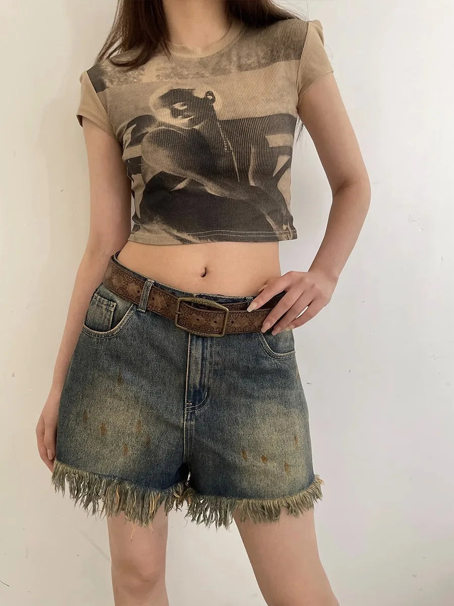 Y2K Washed PU Brown Belt