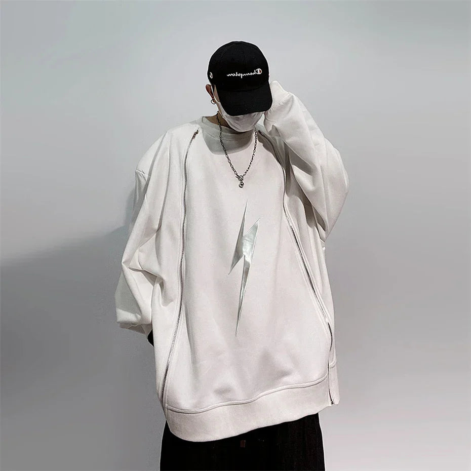 Vintage Reflective Oversize Hip Hop Sweatshirt