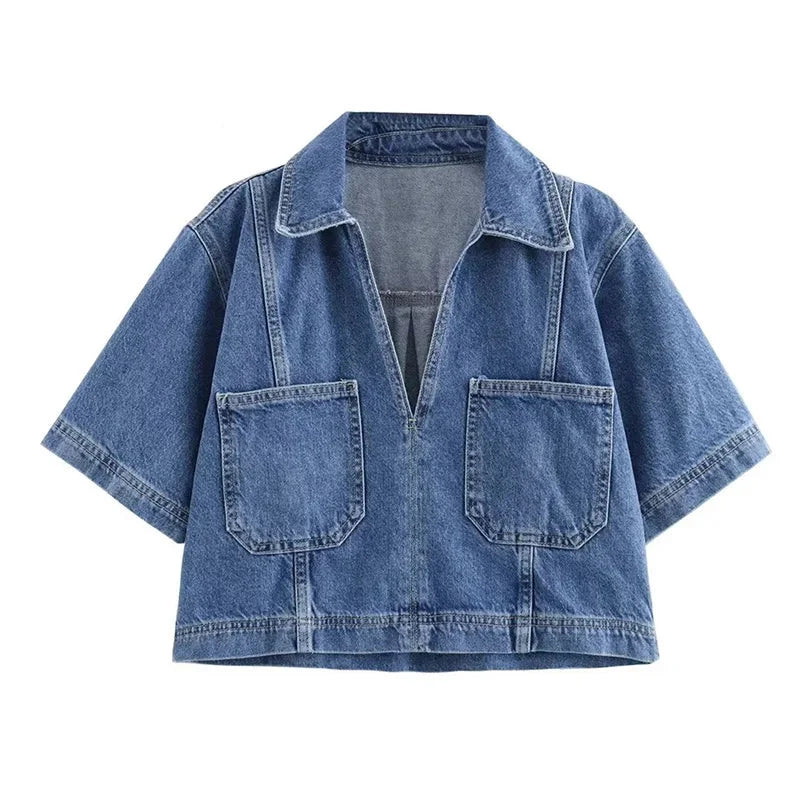 Y2K Cropped Denim Set - MADXMARX