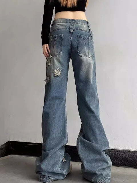 Jean large taille haute cool