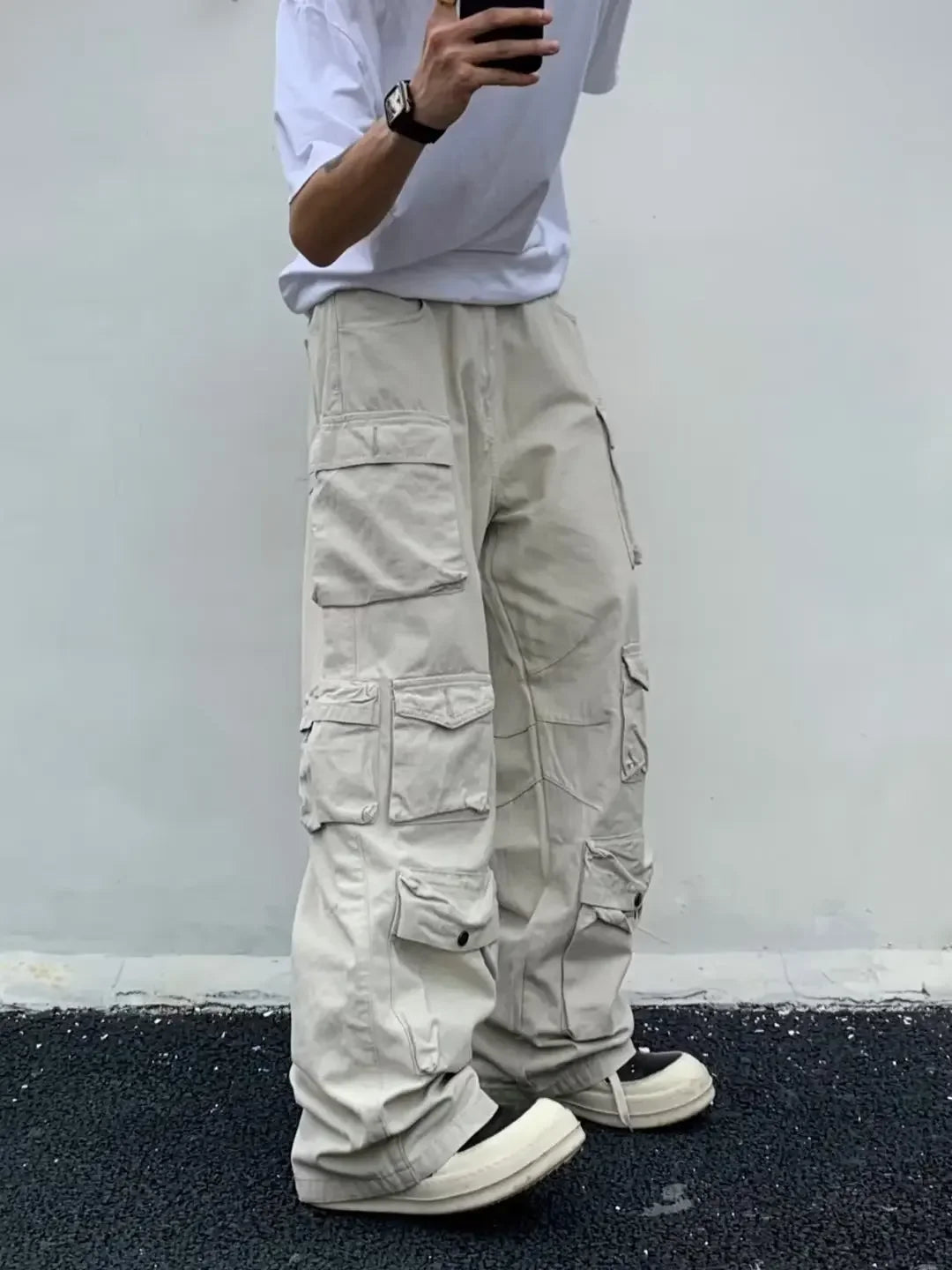High Street Retro Multi-Pocket Pants