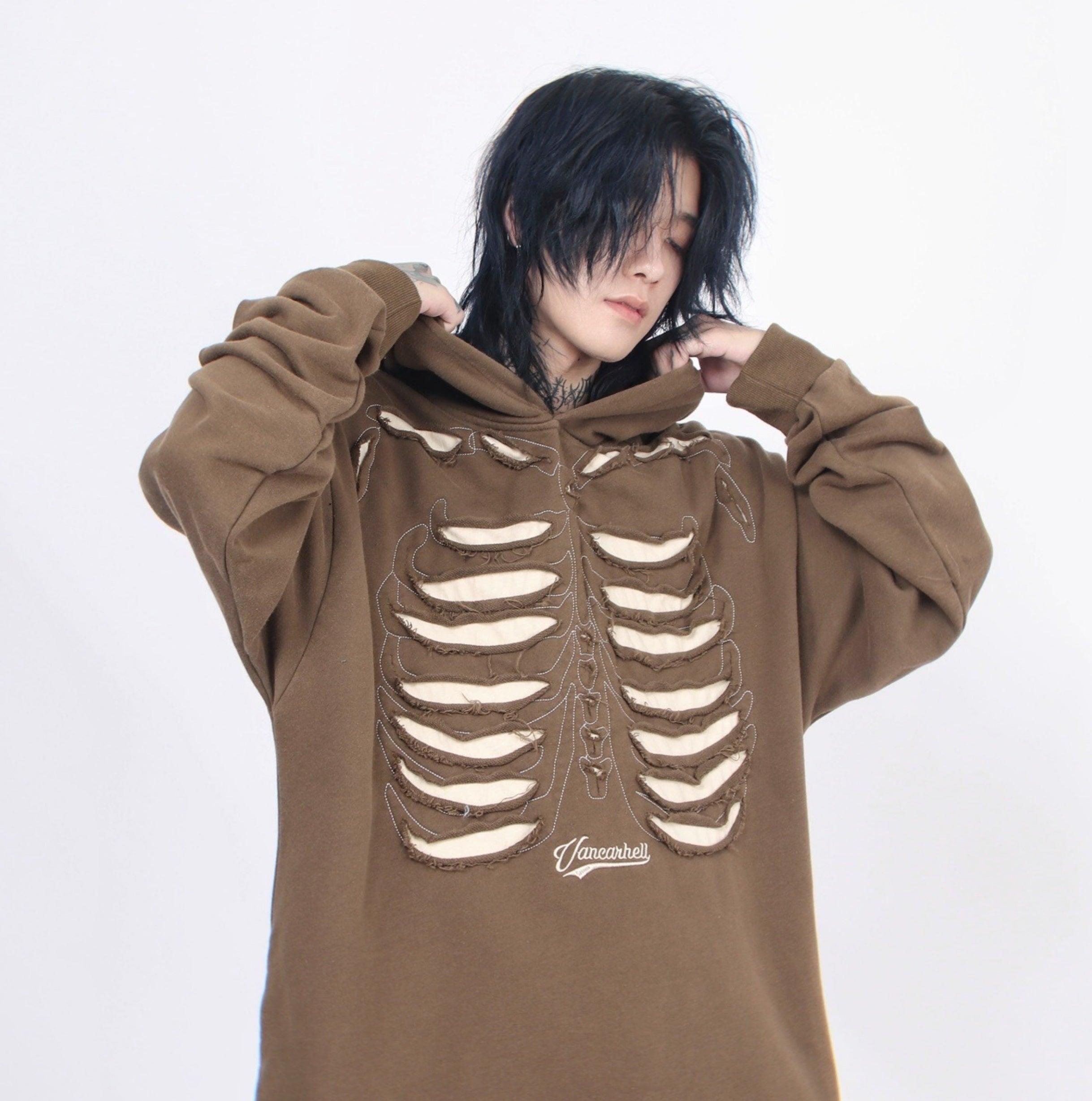 Skeleton Design Oversize Hoodie