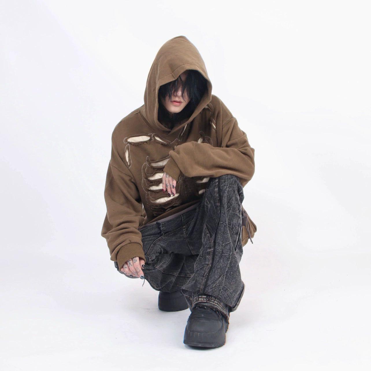 Skeleton Design Oversize Hoodie