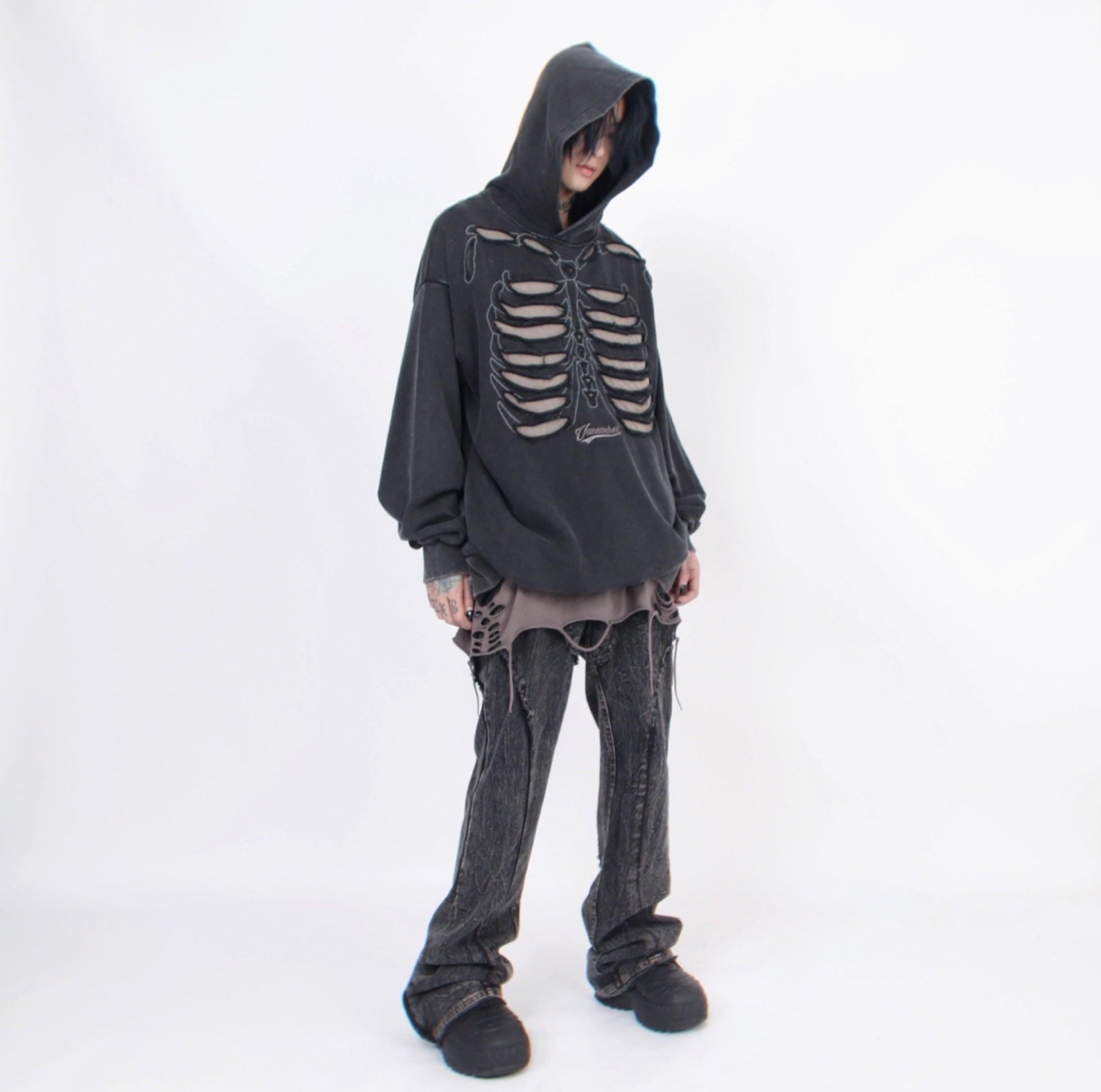 Skeleton Design Oversize Hoodie