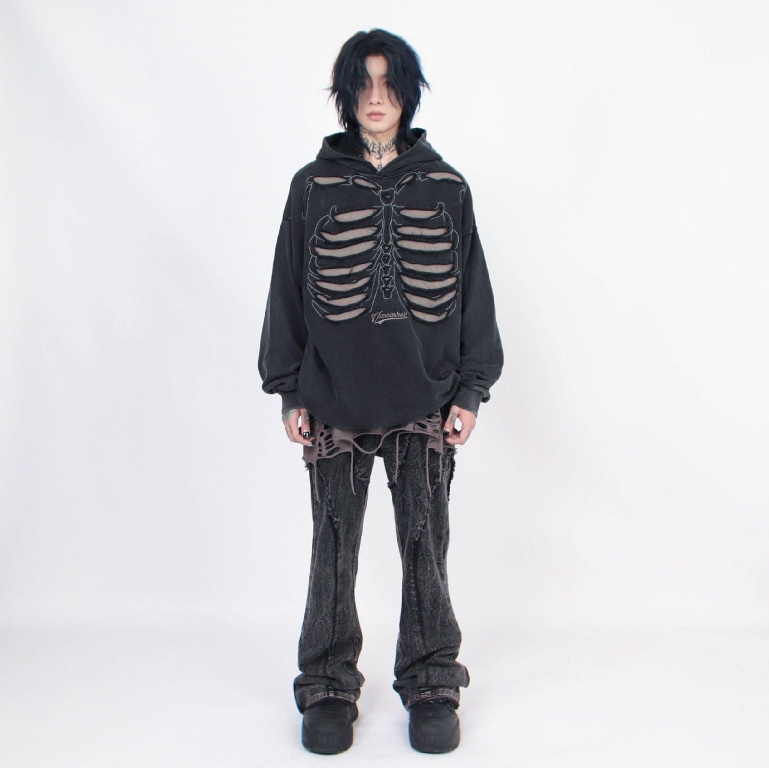 Skeleton Design Oversize Hoodie