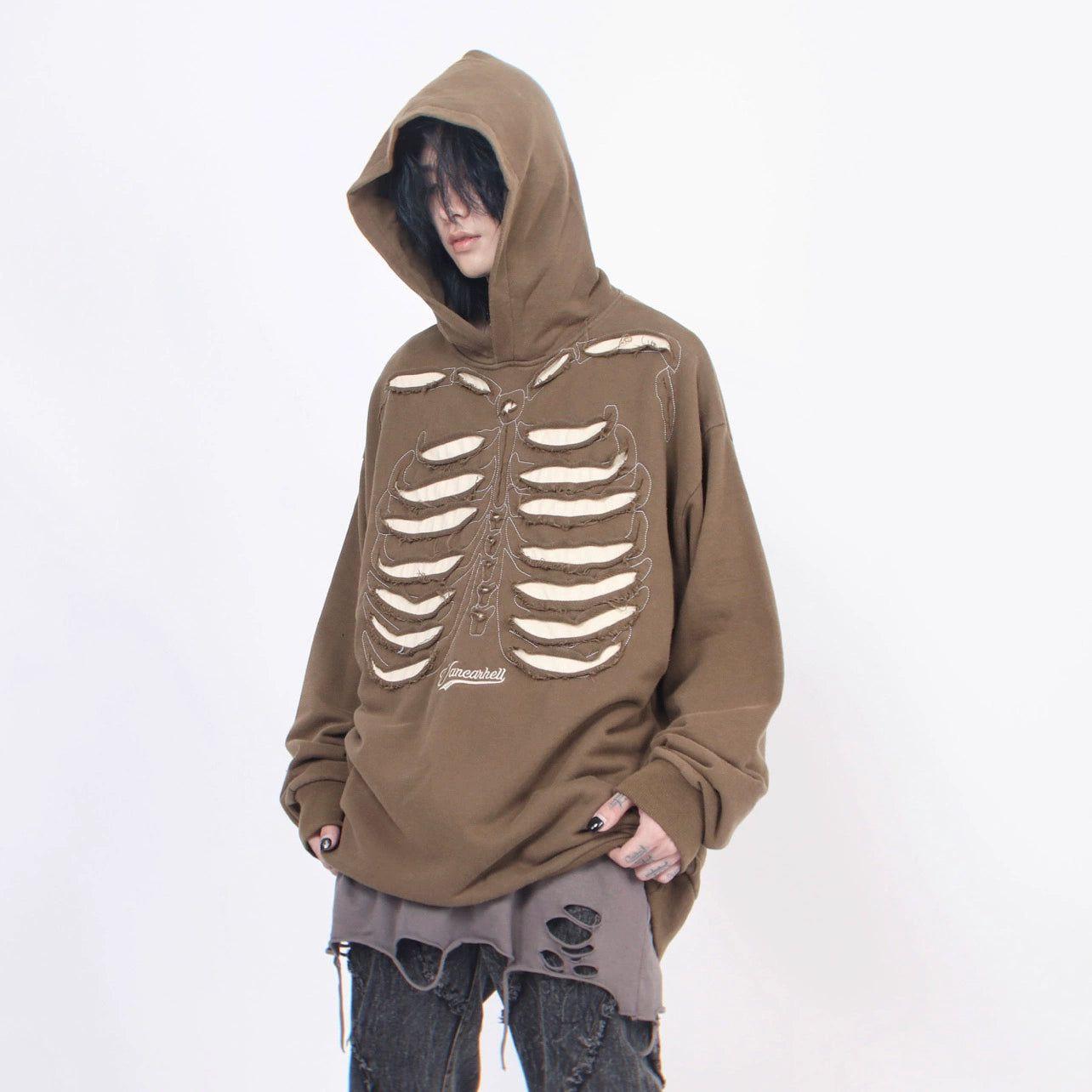 Skeleton Design Oversize Hoodie
