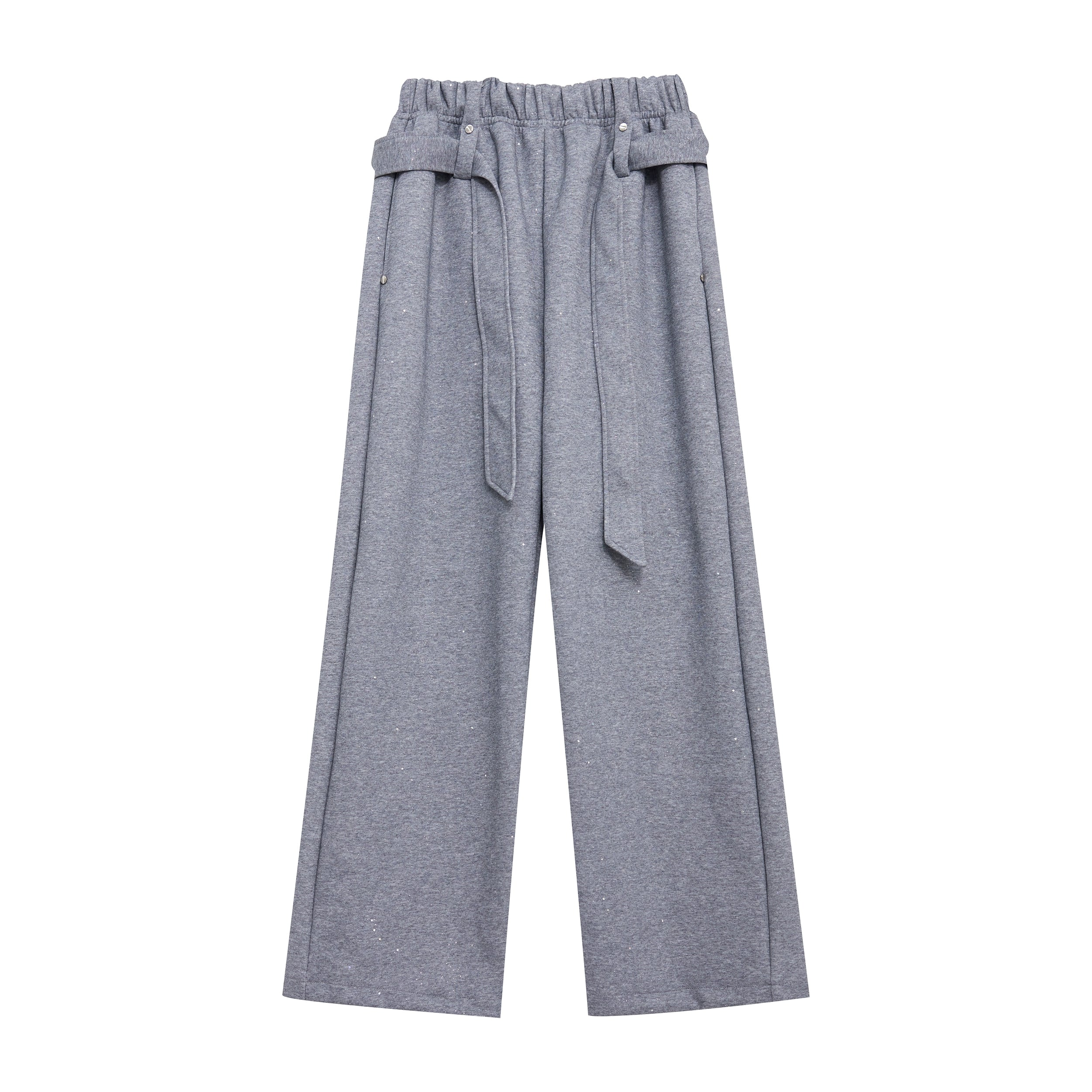 Standing-Collar Zipper Jacket & Wide-leg Sweatpants Setup