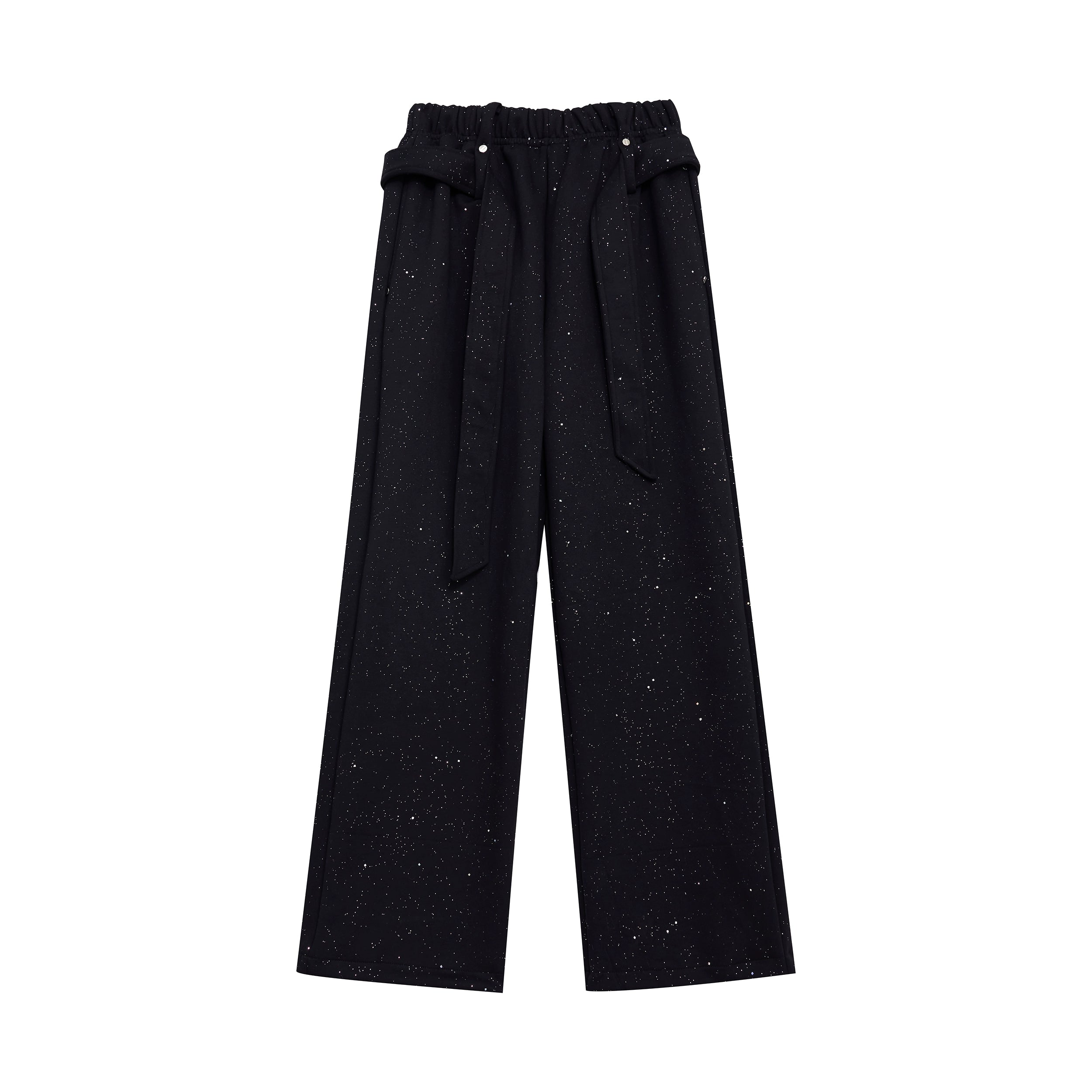 Standing-Collar Zipper Jacket & Wide-leg Sweatpants Setup
