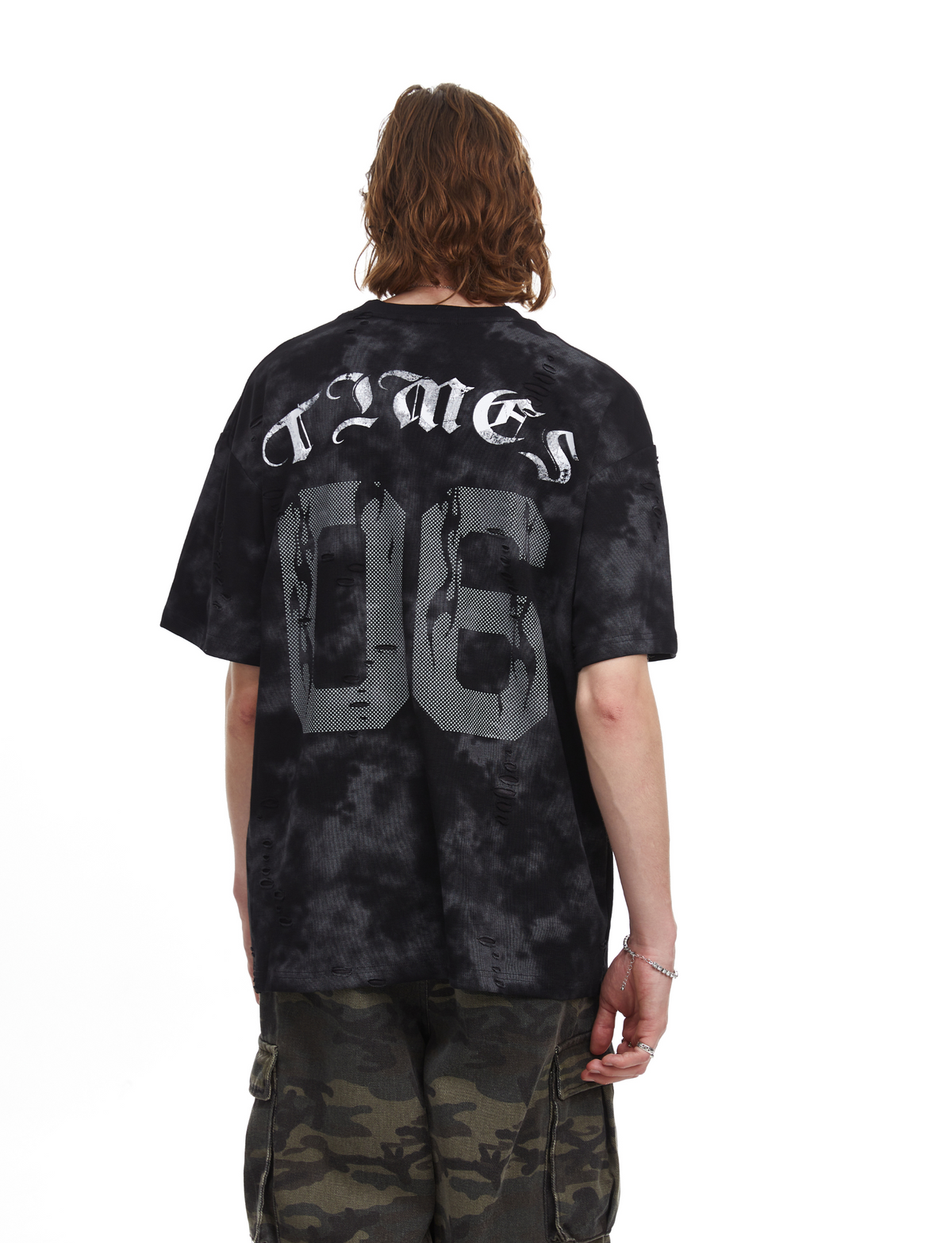 Madxmarx Marble-Wash Number Graphic Tee