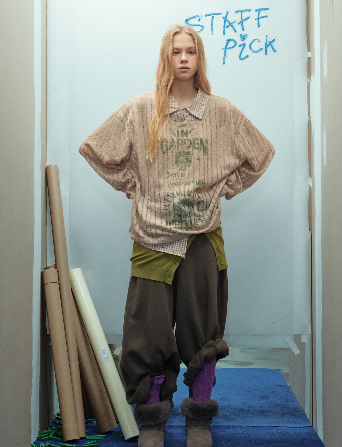 Madxmarx Layered Mesh Graphic Top