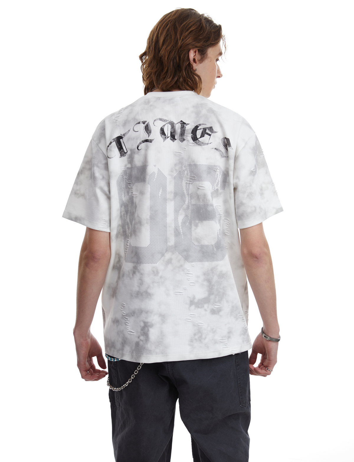 Madxmarx Marble-Wash Number Graphic Tee