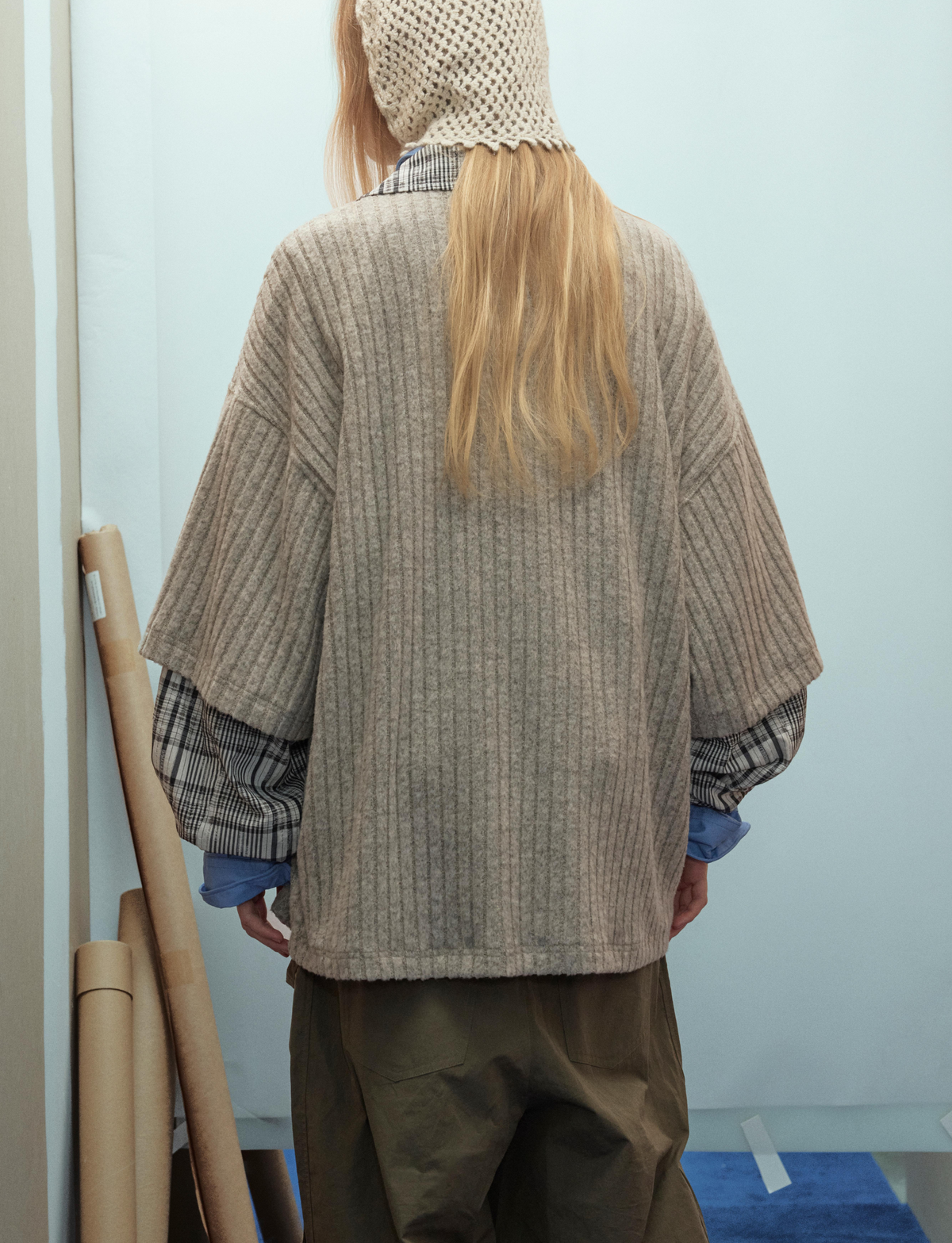 Madxmarx Plaid Layered Knit Sweater