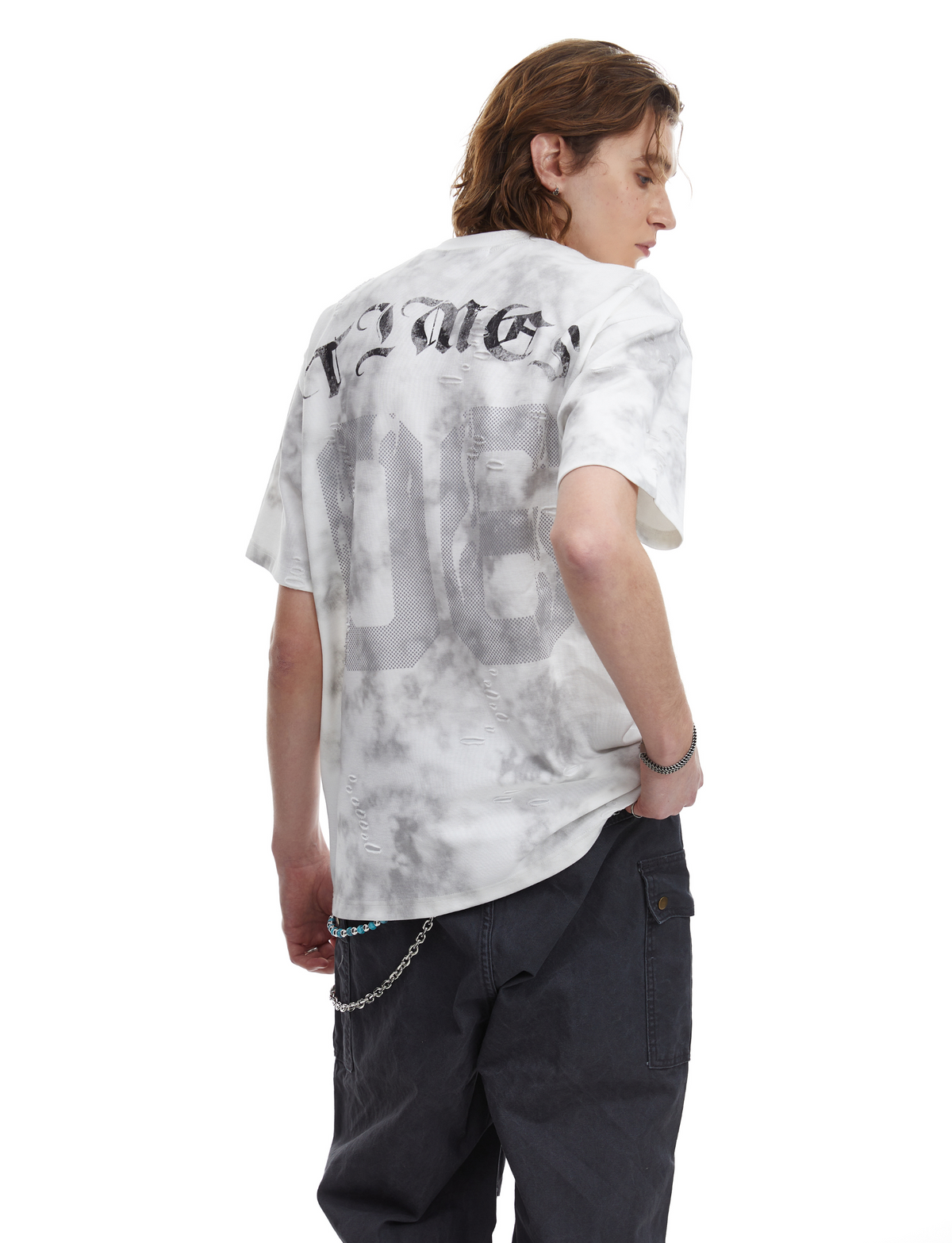 Madxmarx Marble-Wash Number Graphic Tee