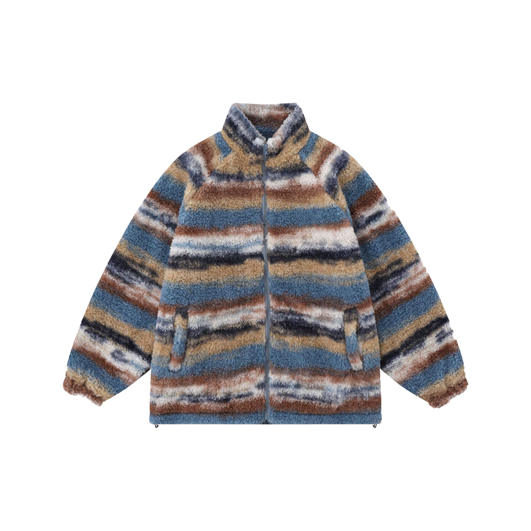 Veste Sherpa multicolore rayée
