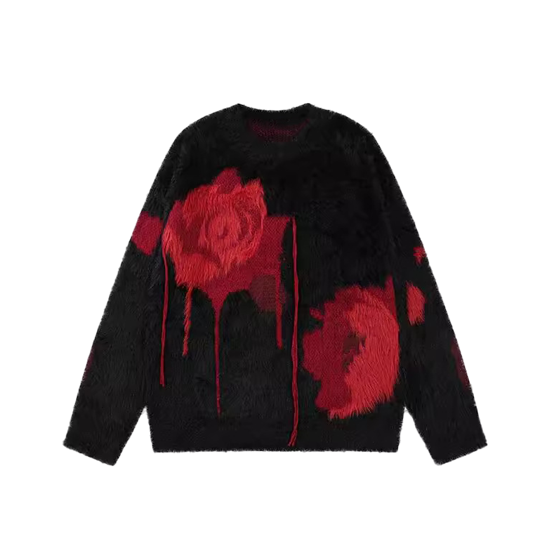 Dripping Rose Knit Sweater