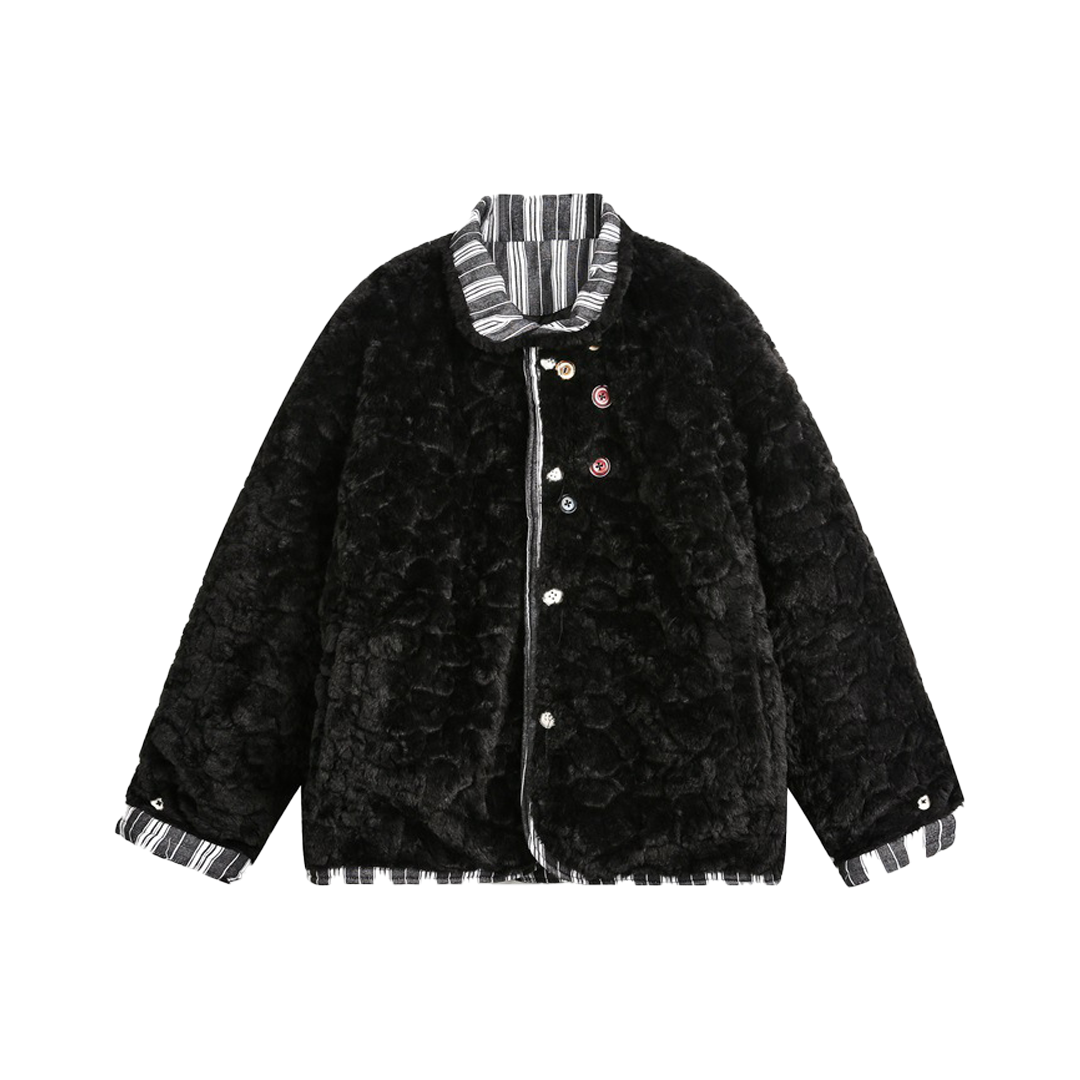 Veste réversible en fausse fourrure vintage