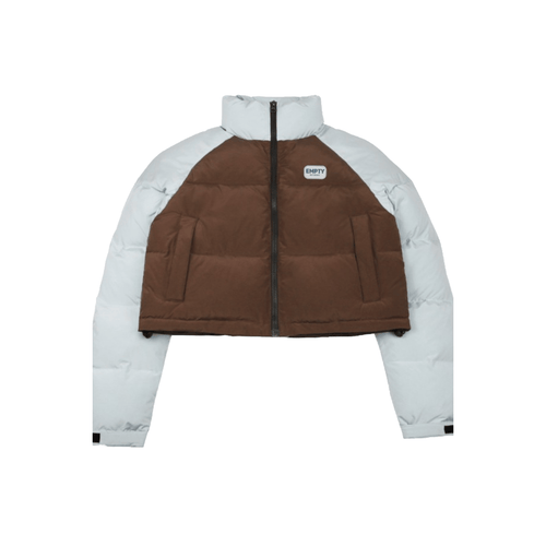 Jaqueta Puffer em Camadas Retro Luxe - marrom / S