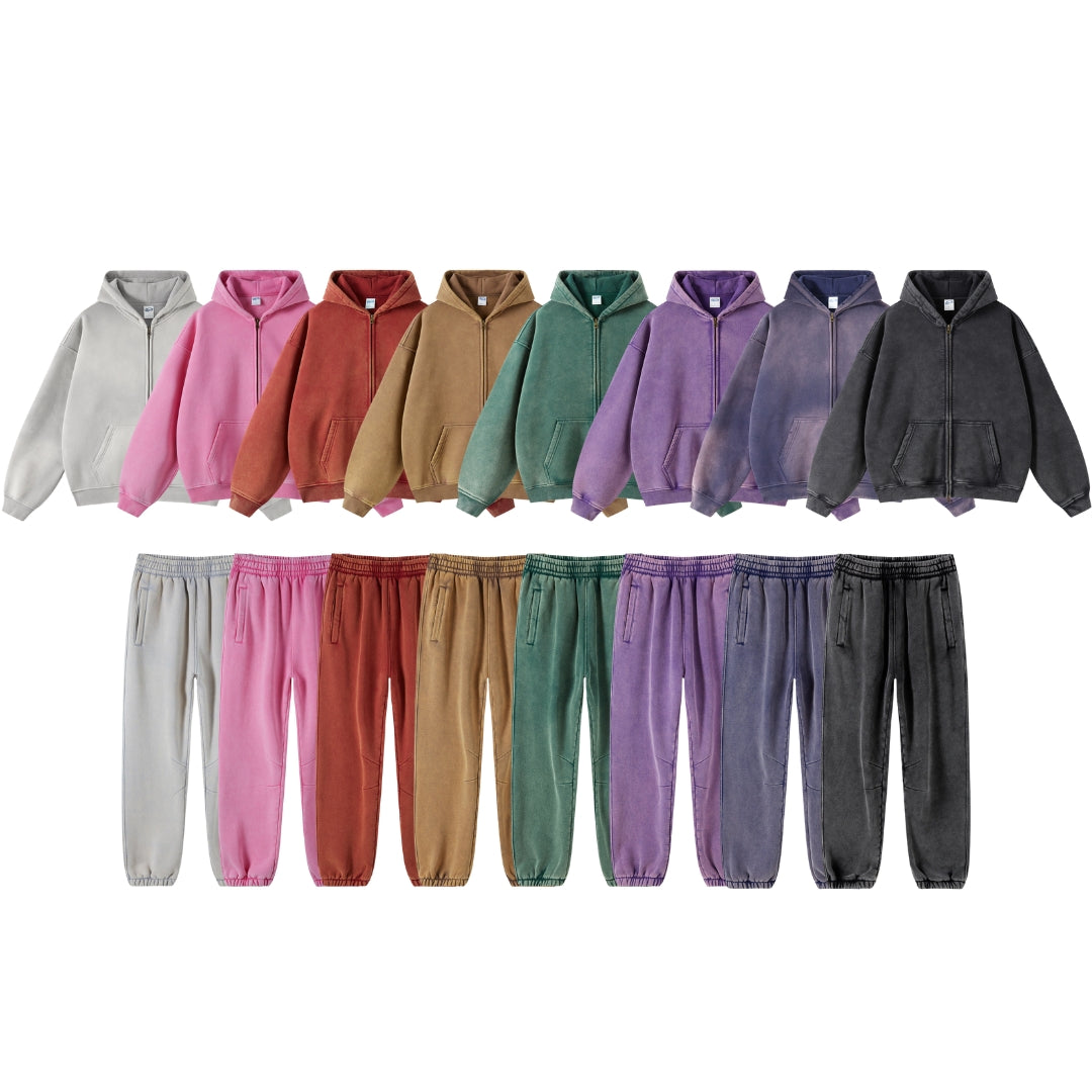 Vintage Dyed Zipper Hoodie & Vintage Dyed Sweatpants Setup