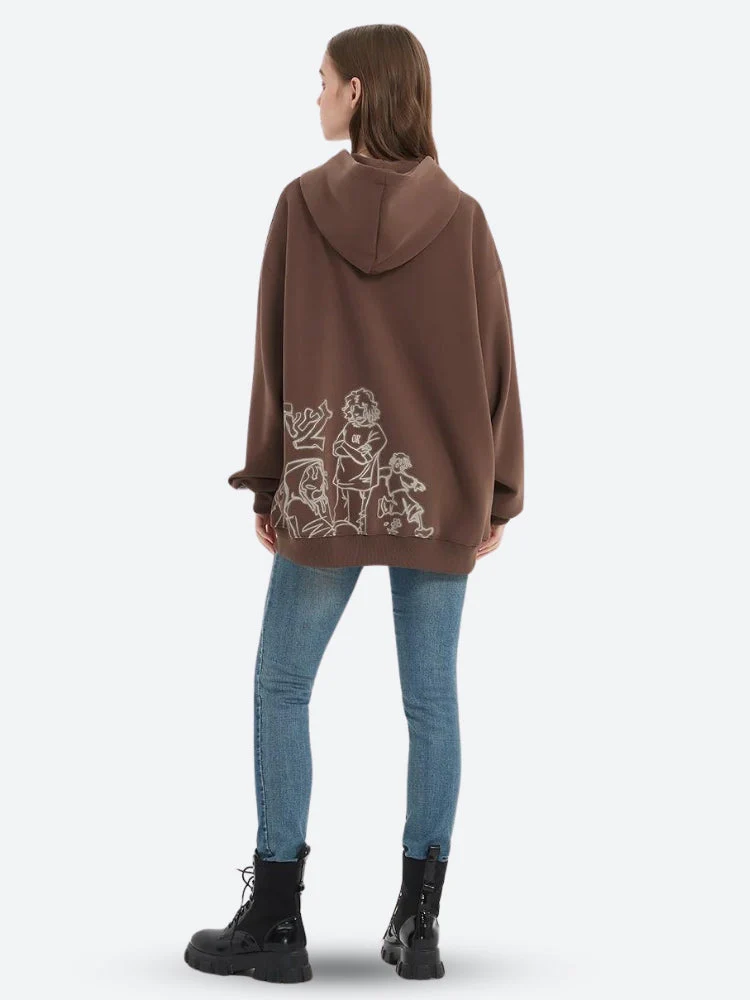 Sudadera con capucha de dibujos animados Youth Life