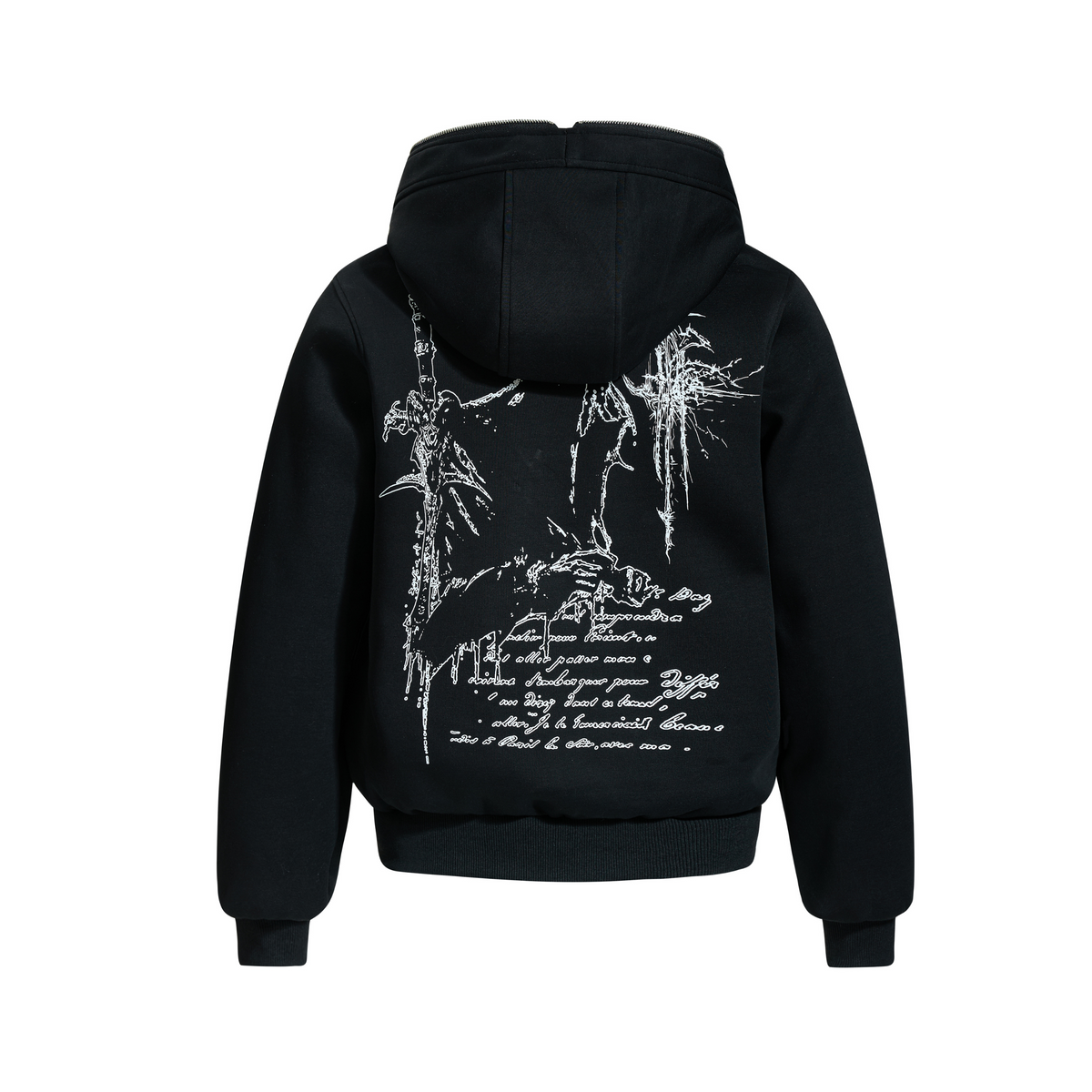 Madxmarx Gothic Line Art Zip Hoodie
