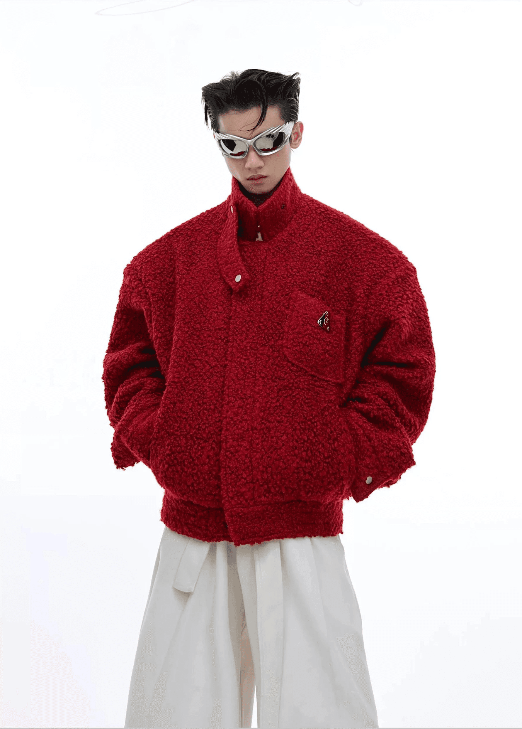 Woolen Silhouette Short Jacket