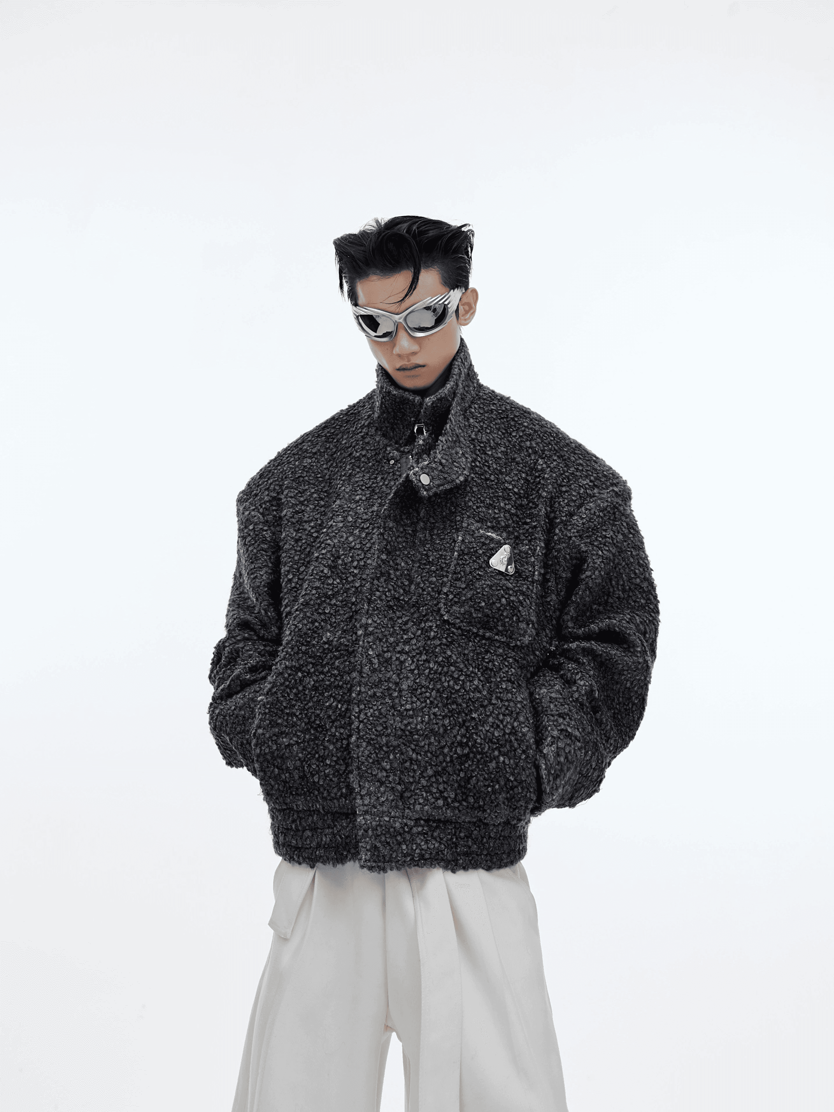 Woolen Silhouette Short Jacket