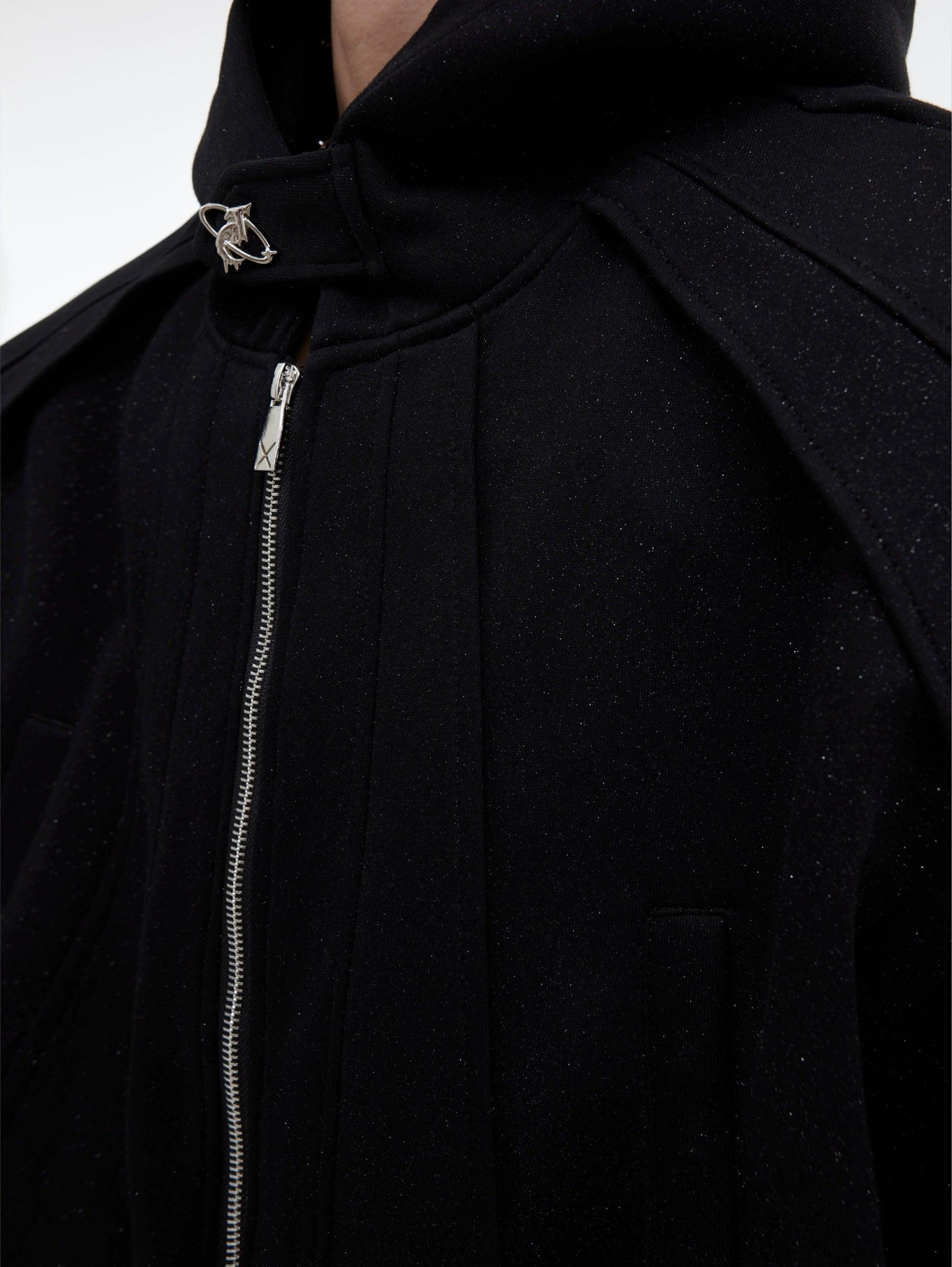 Zipper Short Hoodie & Wide-leg Sweatpants Setup