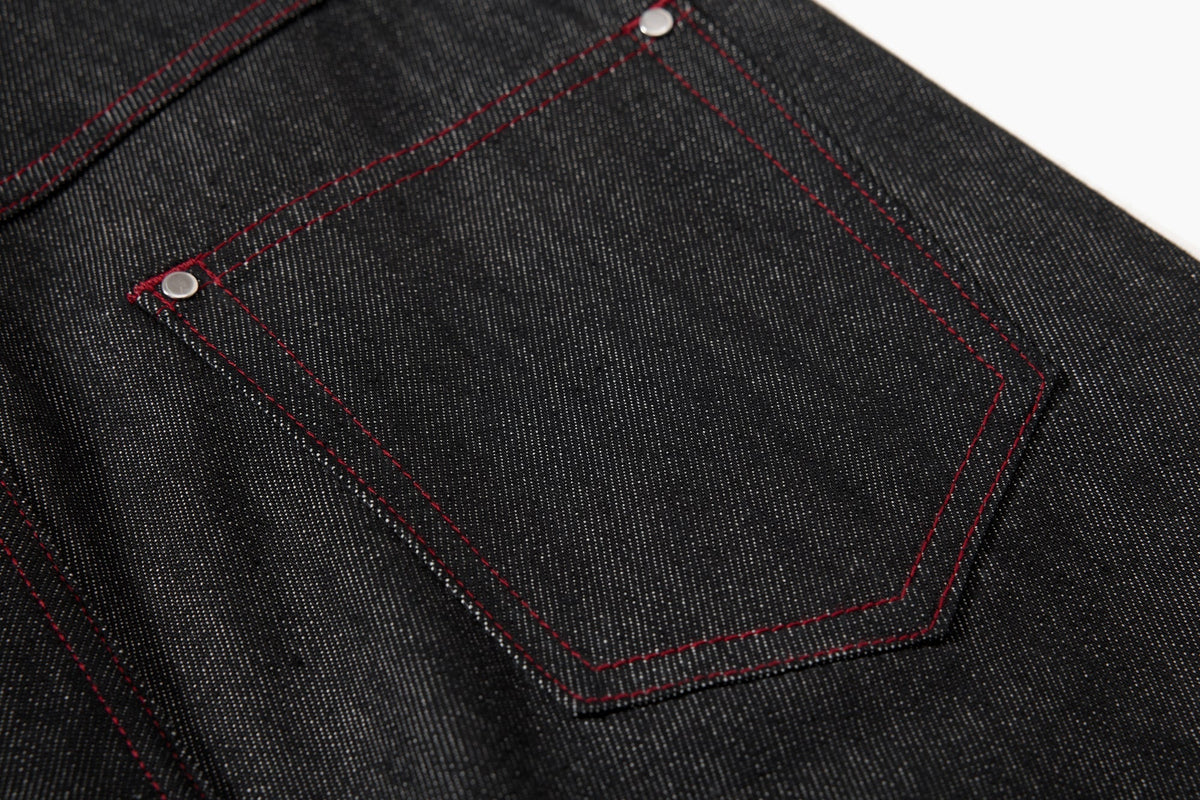 Pantalon en jean à poches multiples surpiqué Madxmarx