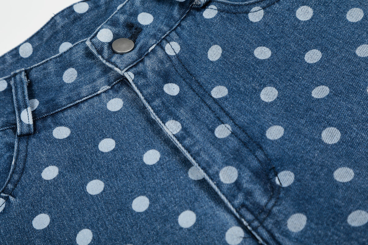 Madxmarx Jeans aus gewaschenem Denim mit Punkten