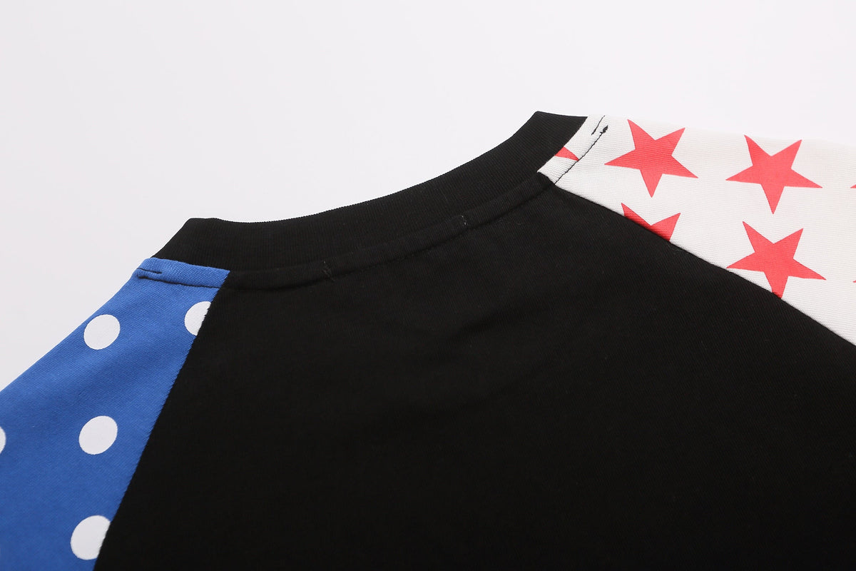 Madxmarx Patchwork Raglan Graphic T-Shirt