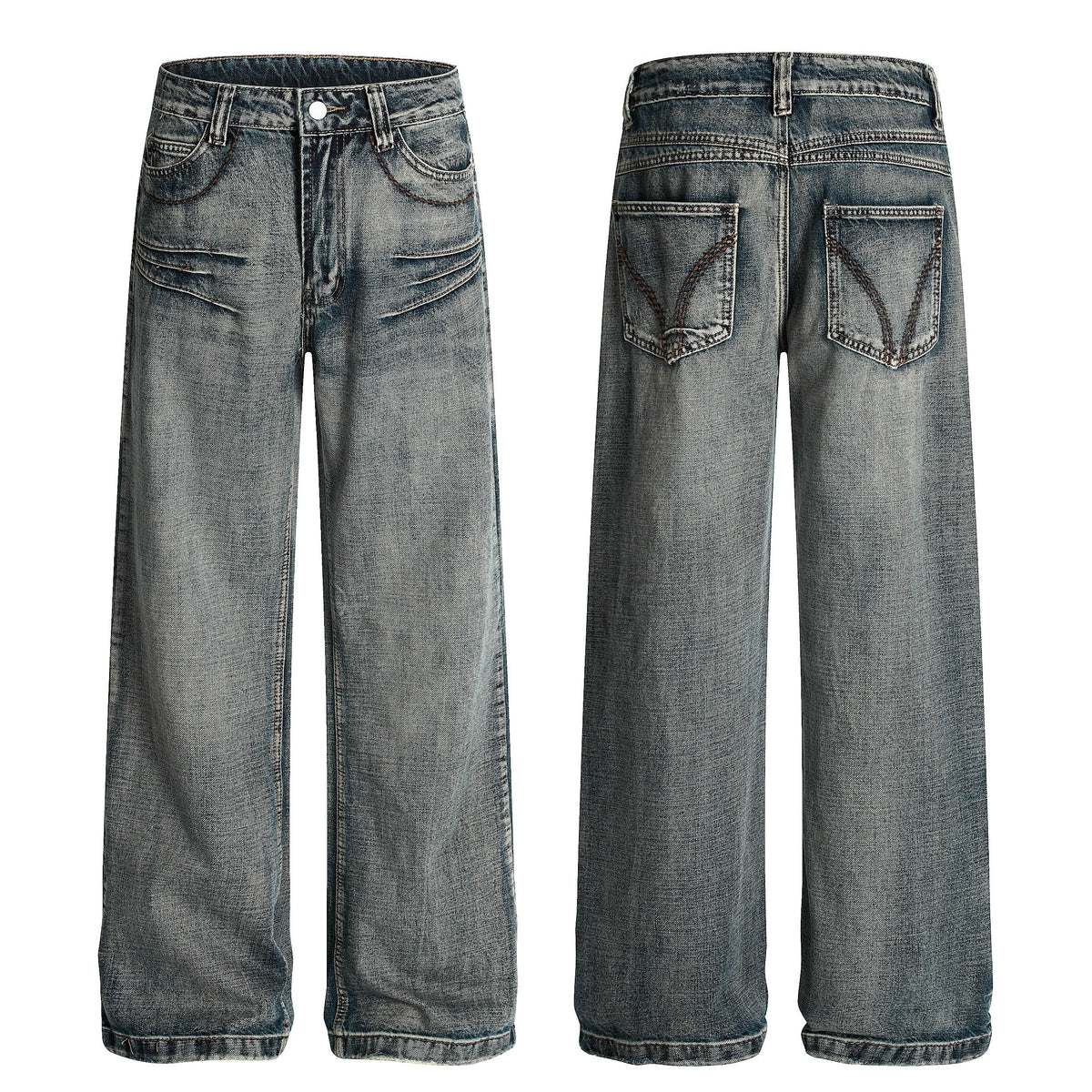 Madxmarx Retro Creased Denim Jeans