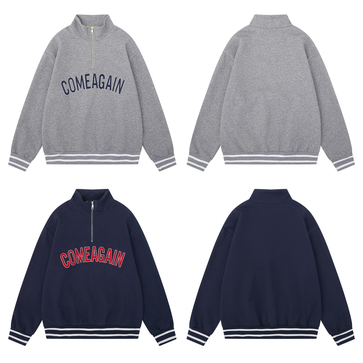 Madxmarx Varsity Zip Mockneck Sweatshirt