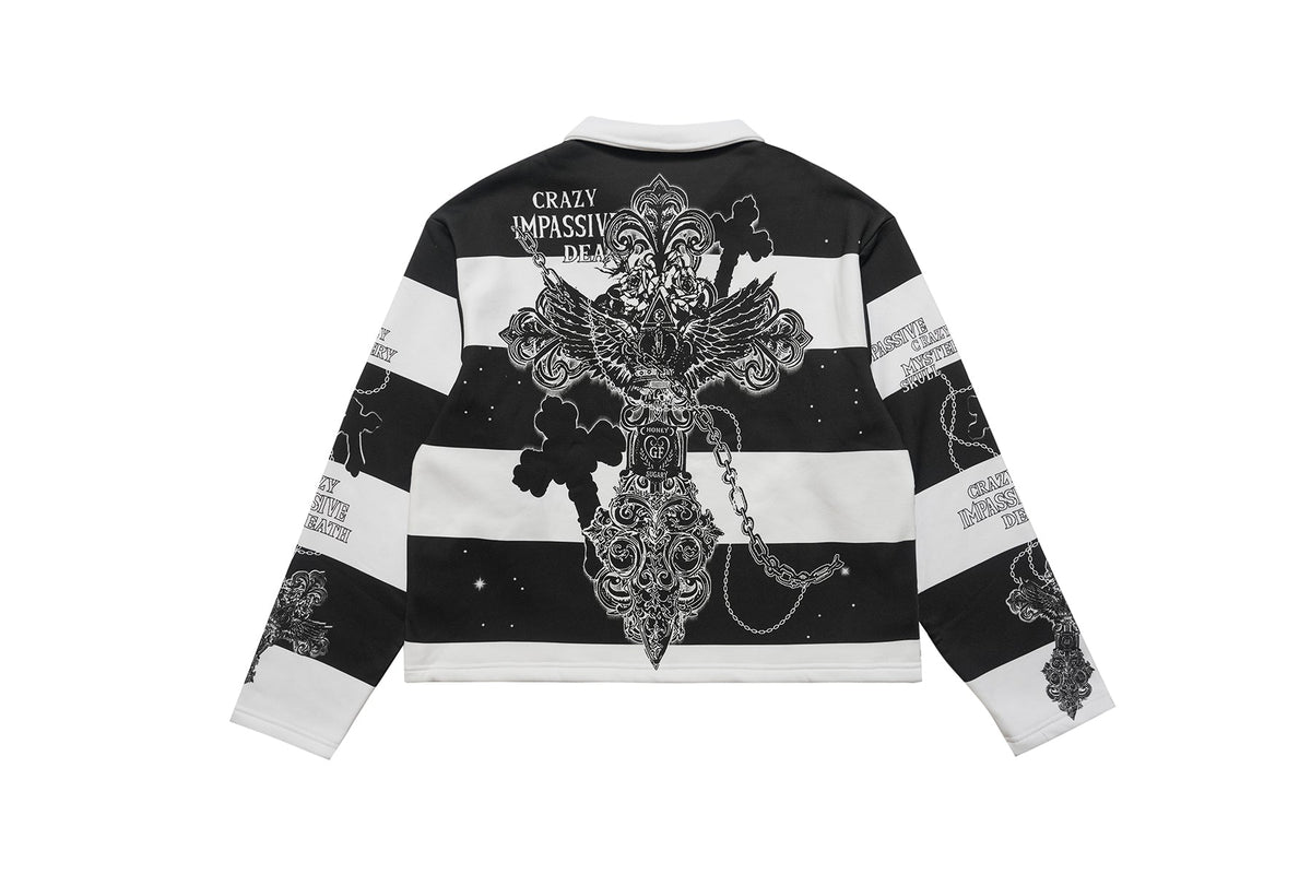 Madxmarx Graphic Stripe Rugby Polo