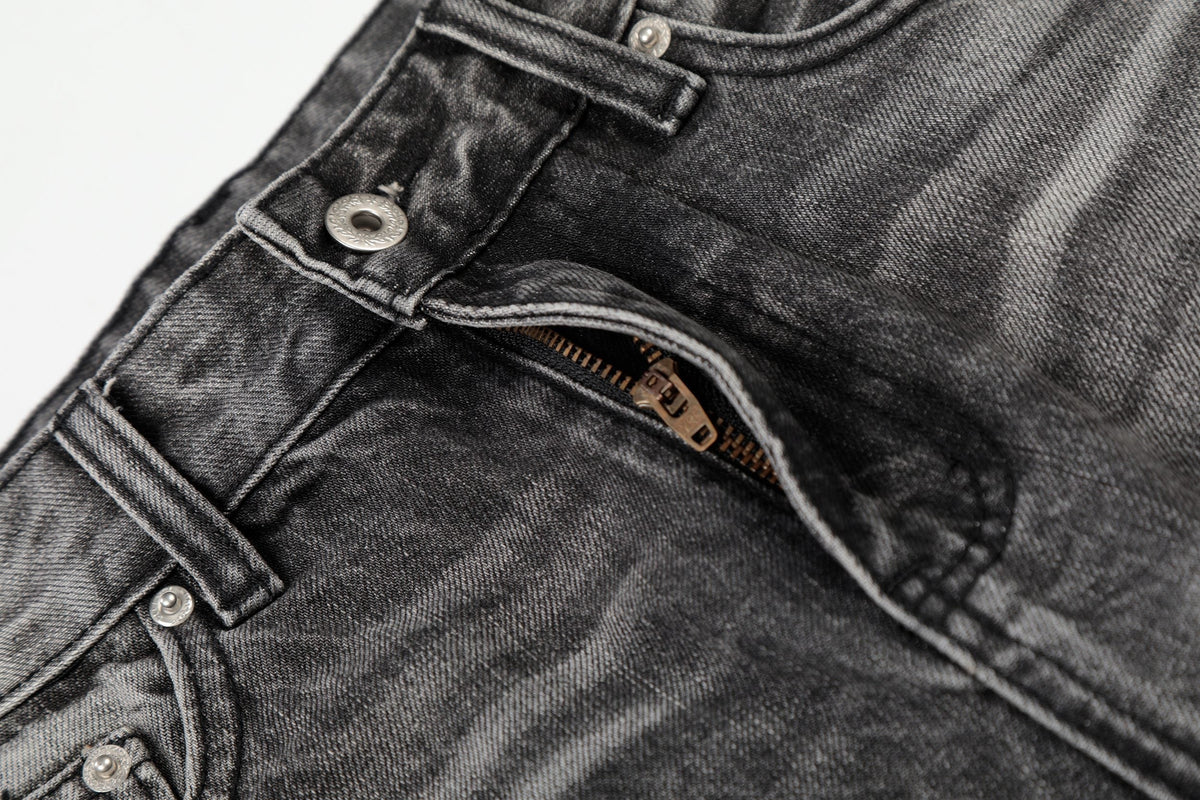 Madxmarx Faded Black Wide-Leg Jeans