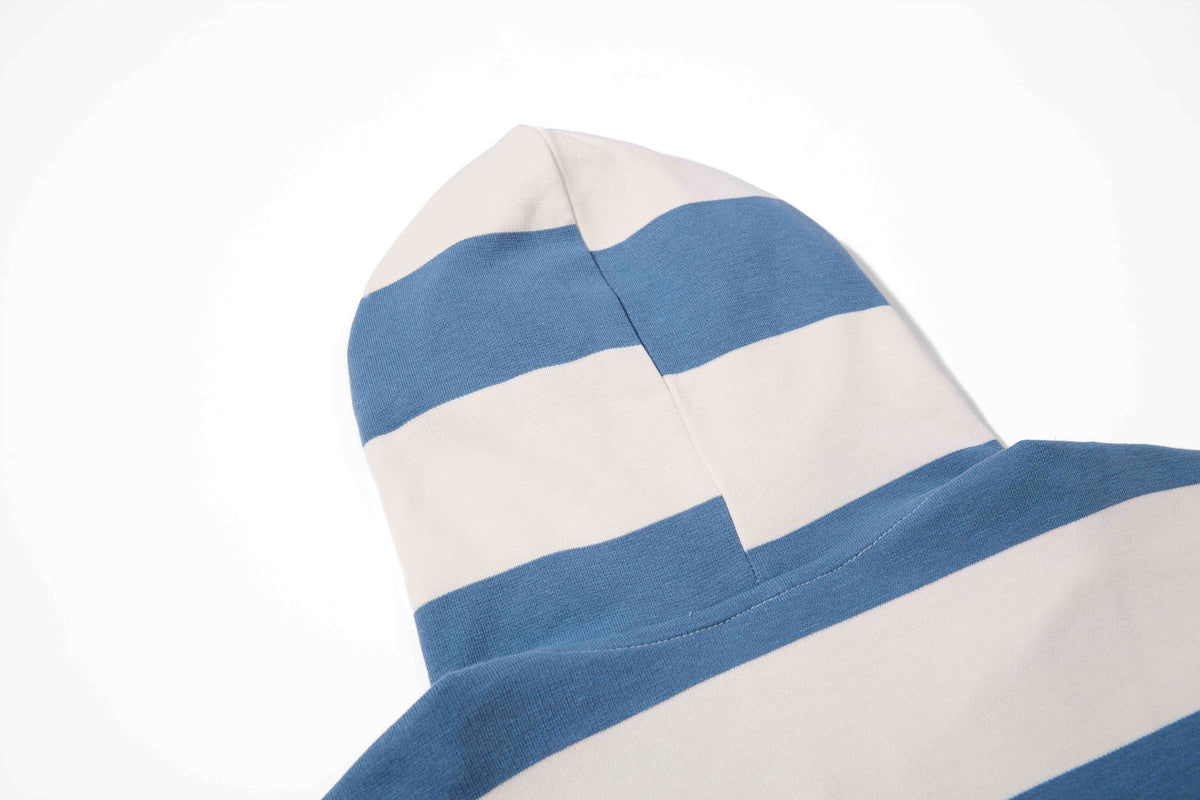 Madxmarx Striped Patchwork Graphic Zip-Up Hoodie