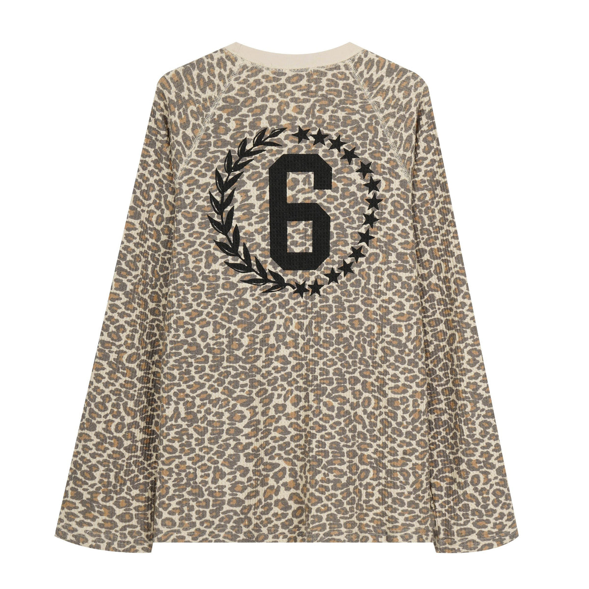 Madxmarx Leopard Varsity Graphic Long Sleeve Tee