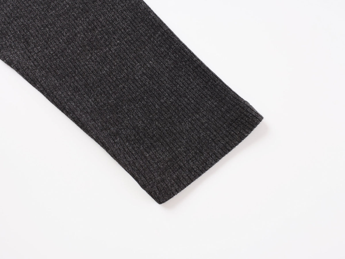 Madxmarx Ribbed Texture Long-Sleeve Tee
