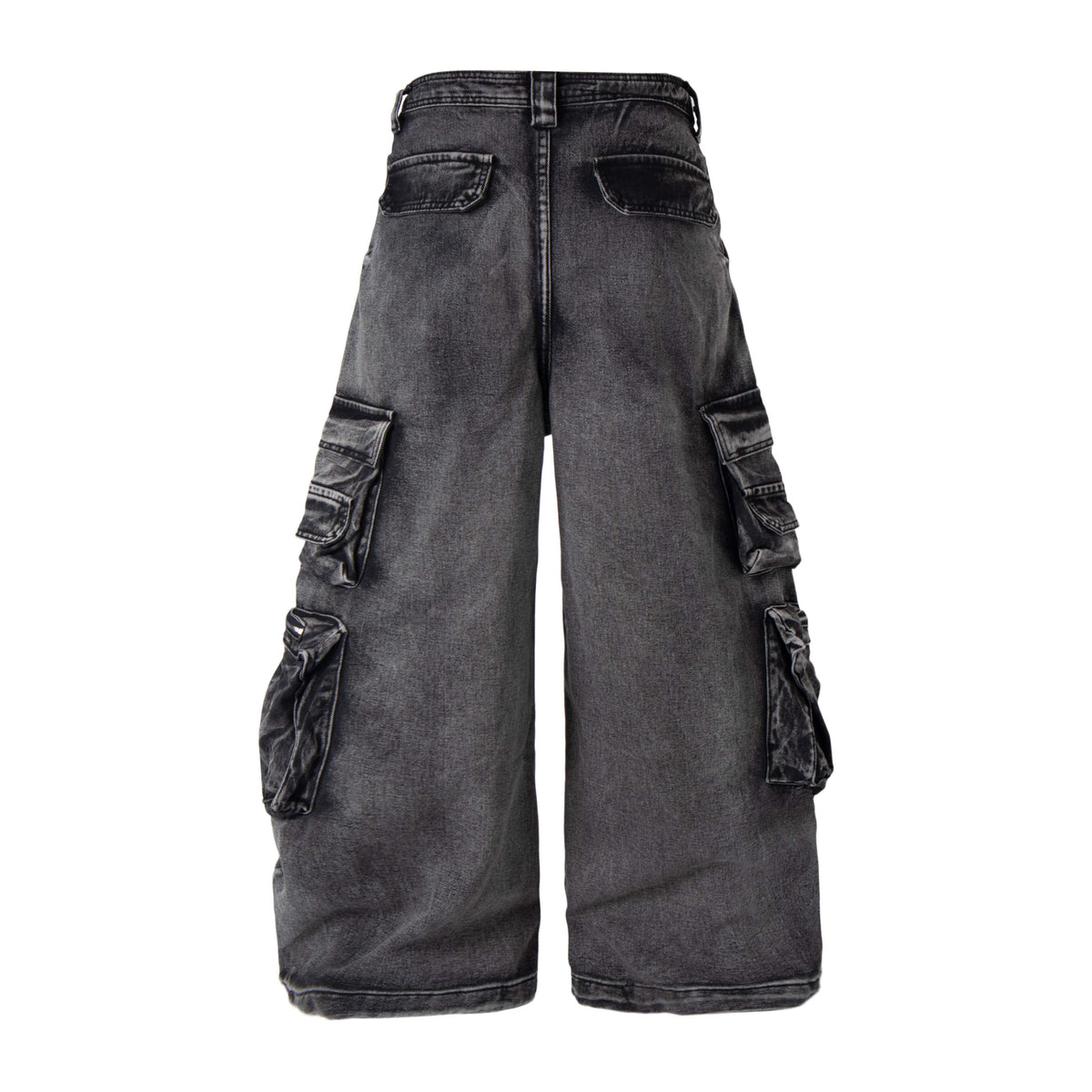 Madxmarx Multi-Pocket Washed Cargo Jeans