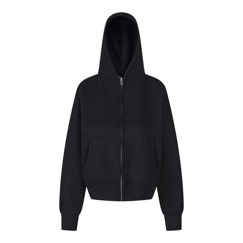 Madxmarx Waffle Knit Zip-Up Hoodie - S / Black