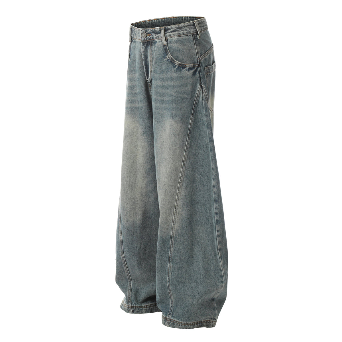 Madxmarx Curved-Panel Balloon Denim Pants